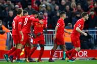 LIVERPOOL, ENGLAND - NOVEMBER 06:  Sadio Mane of Liverpool celebrates scoring his second and his sides fifth goal with team mates during the Premier League match between Liverpool and Watford at Anfield on November 6, 2016 in Liverpool, England.  (Photo by Clive Brunskill/Getty Images)